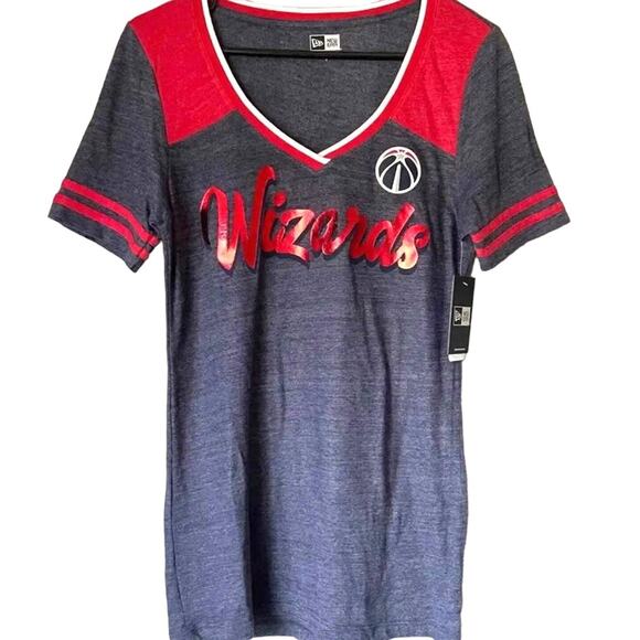 Washington Wizards New Era T-Shirt Womens Small NBA Basketball Foil Print Tee - Picture 1 of 7